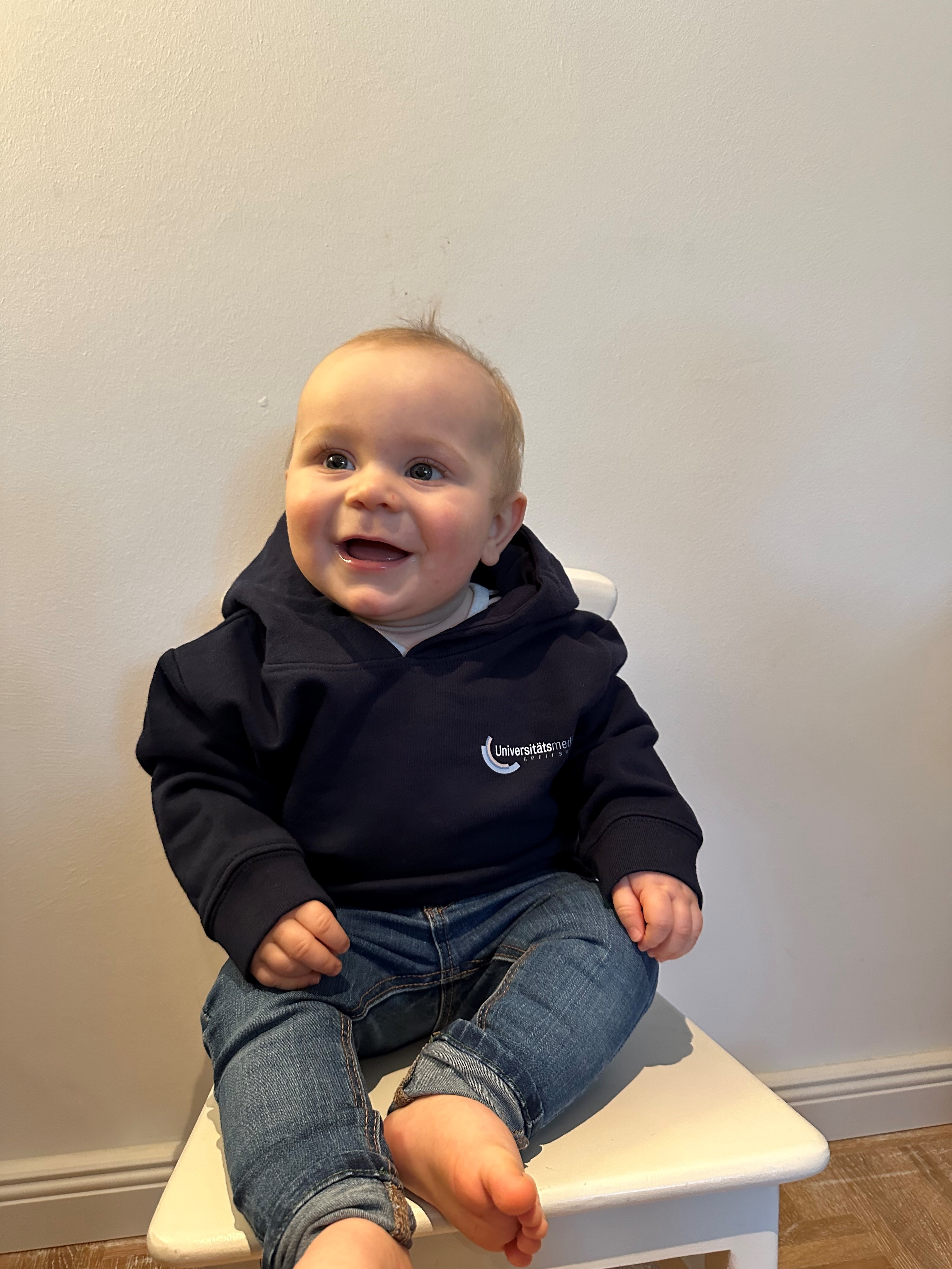 Baby Hoodie navyblau mit Siegel 92-98