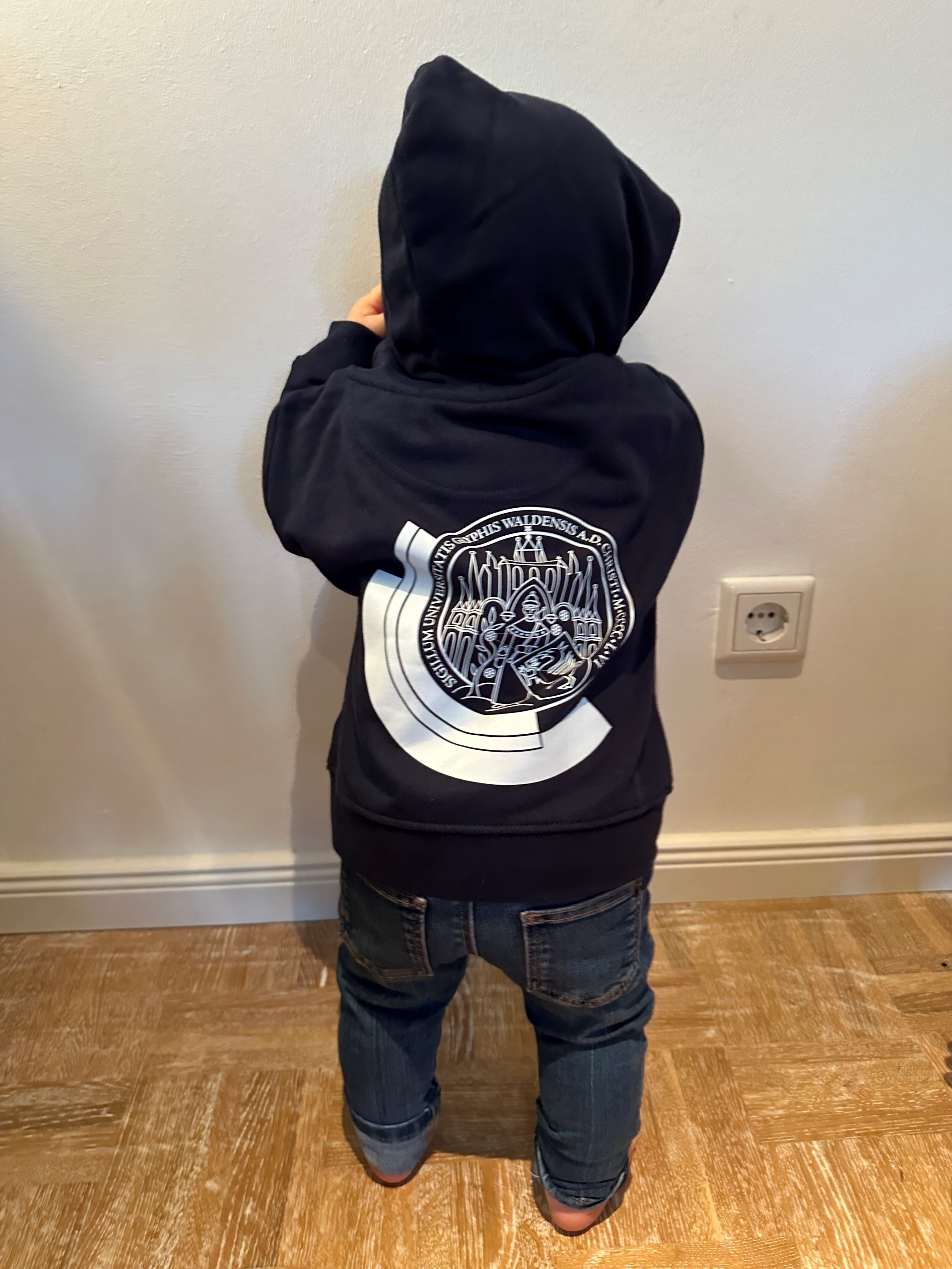 Baby Hoodie navyblau mit Siegel 92-98